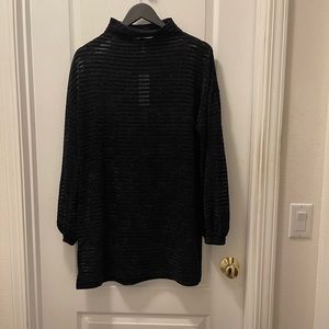 BCBGeneration Black Sheer Striped Tunic NWT